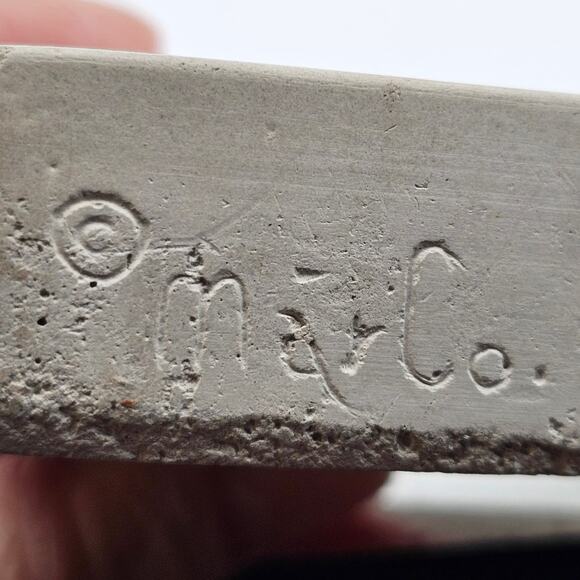 MarCo Concrete Gold Gilt Relief Face Tile Wall Art Beige 6 Inch Square MCM - Picture 5 of 6